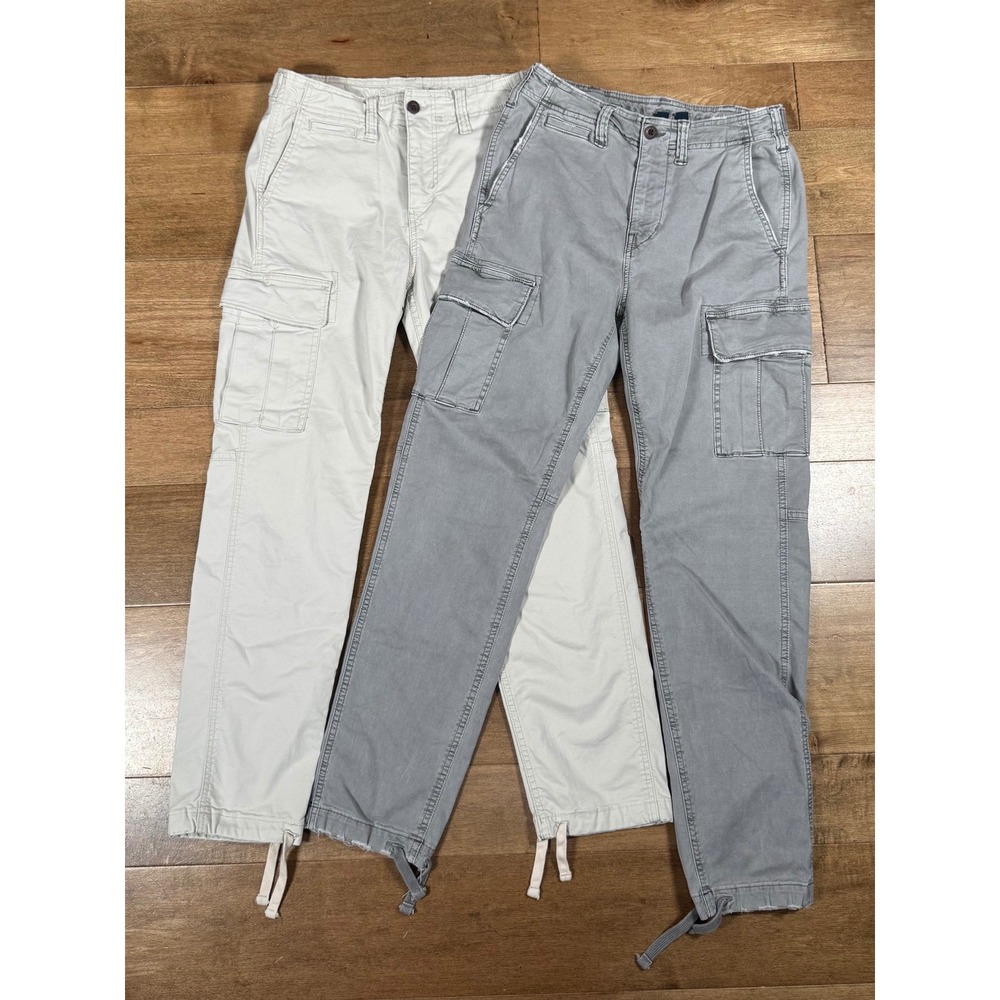 American Eagle Slim Lived In Cargo Flex Casual Khaki‎ Pants 2x Bundle Mens 29x32